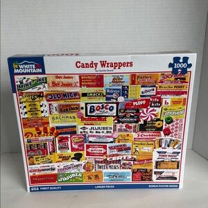 White Mountain Candy Wrappers Puzzle - Bright Red, Yellow, Blue, White